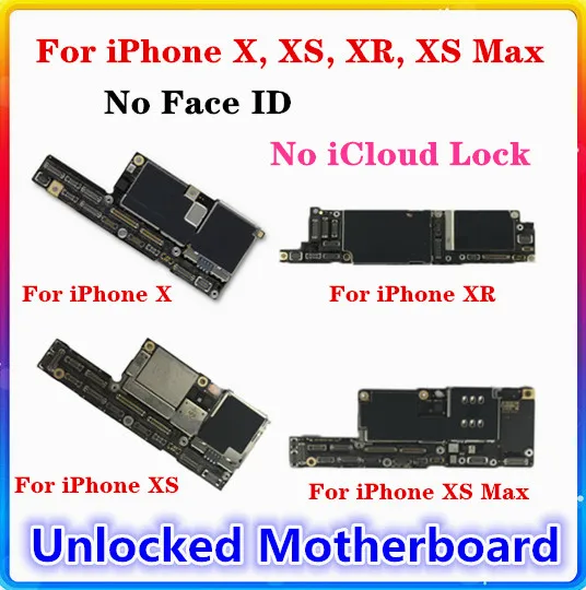 Разблокированная материнская плата для iPhone X XS XR Max оригинальная бесплатная iCloud с