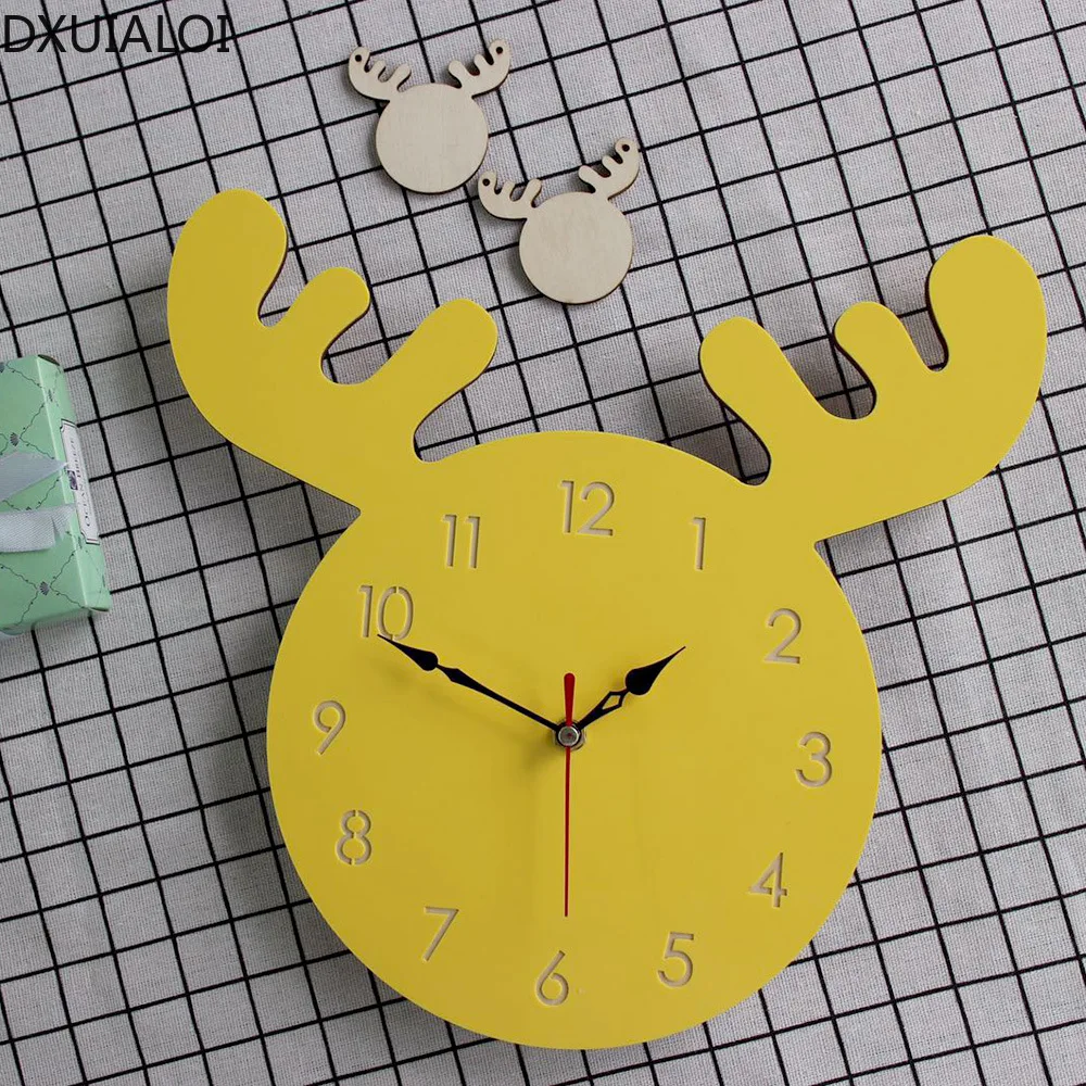 Резные настенные часы с оленем для дома гостиной украшения аксессуары