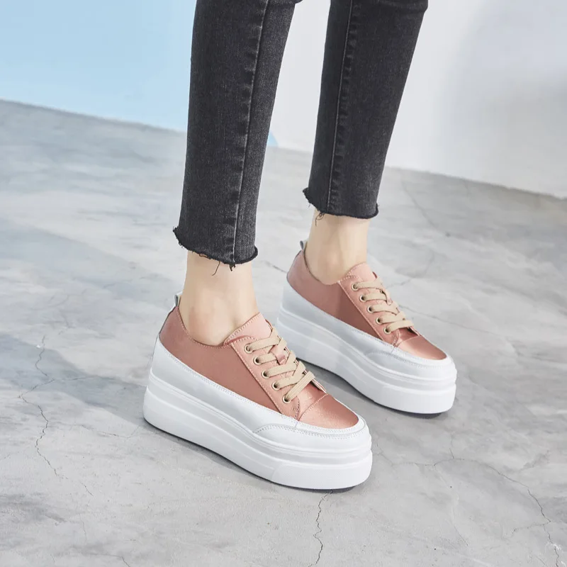 Женские кроссовки на толстой подошве Белые Повседневные Дышащие Мягкие