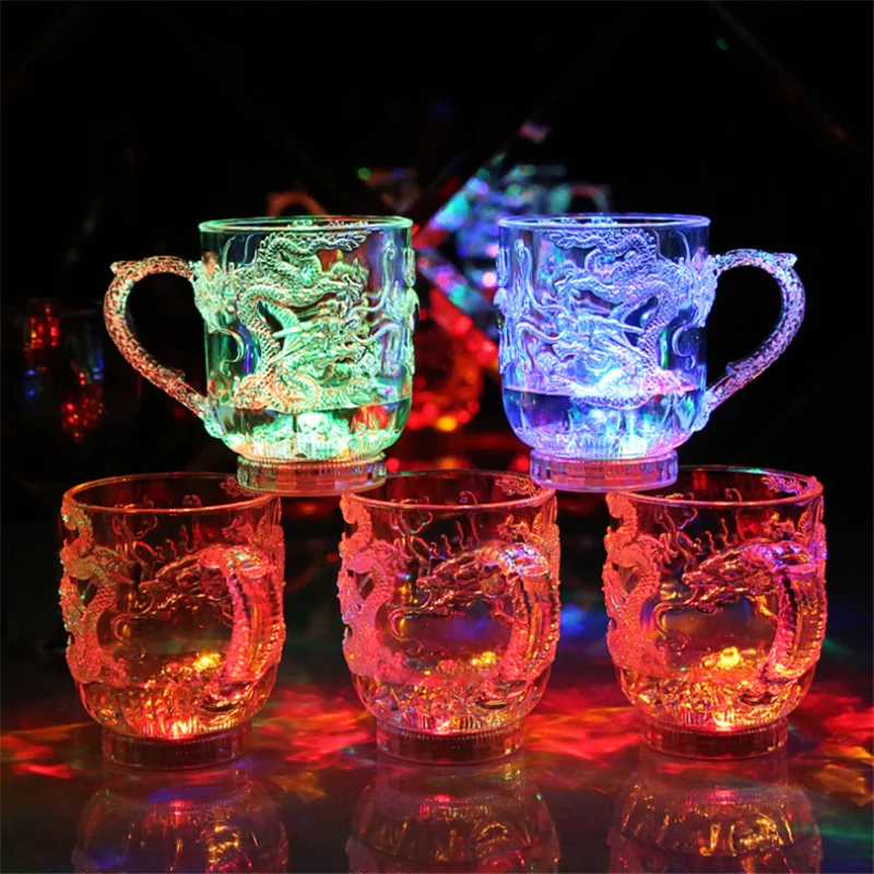 

Hot Water Induction Light Dragon Cup LED Wine Glass Into The Water Bright Bar Tools Christmas Decoration Accessories Friends.9z
