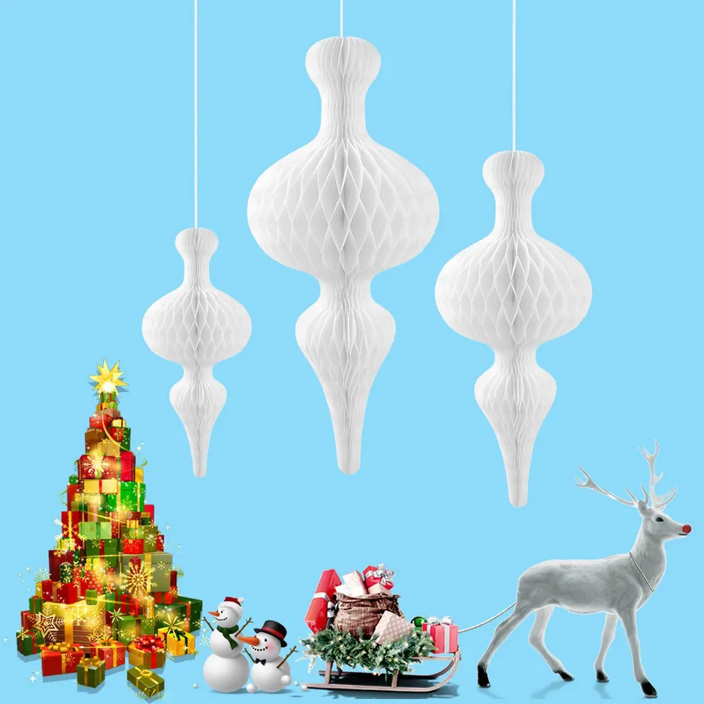 

Christmas Honeycomb Ball Pull Flower Festival Ornaments Paper Lanterns Flowers Wedding Birthday Party Decoration Props