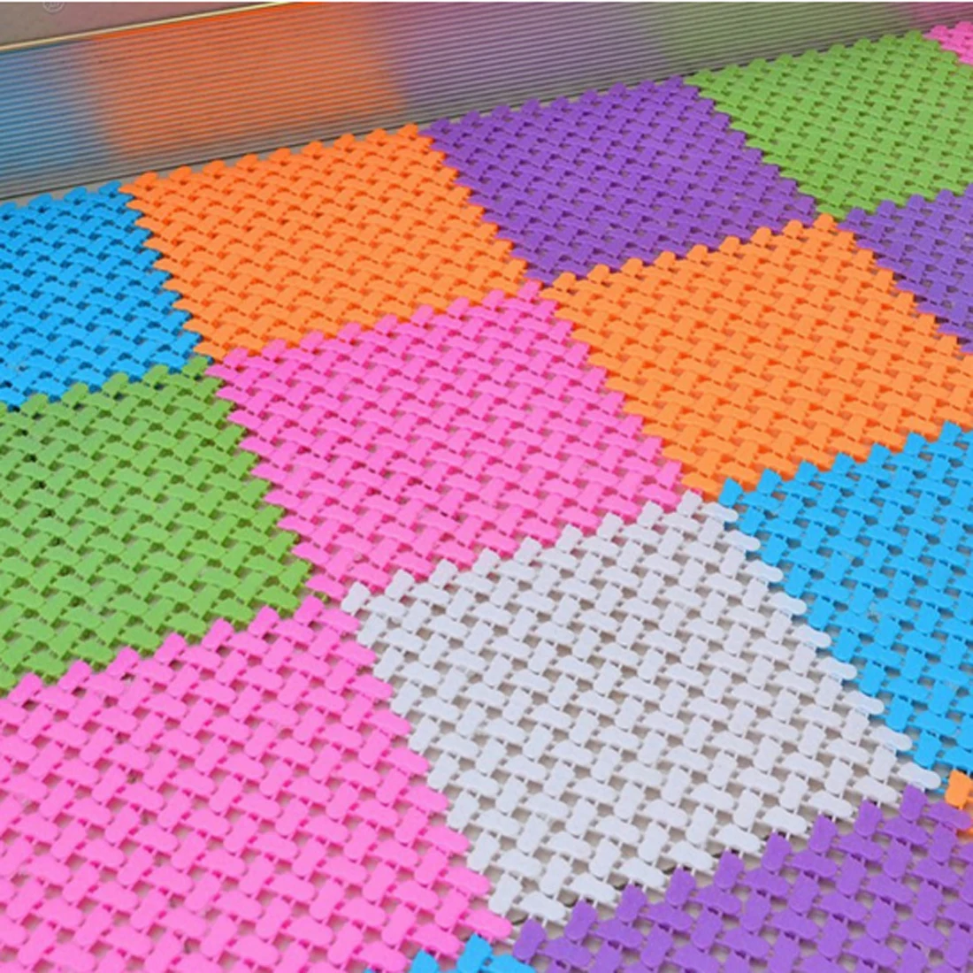 

DIY Candy Color Creative Carpet Candy Colors Plastic Bath Mats Easy Bathroom Massage Carpet Shower Room Rubber Non-Slip Mat