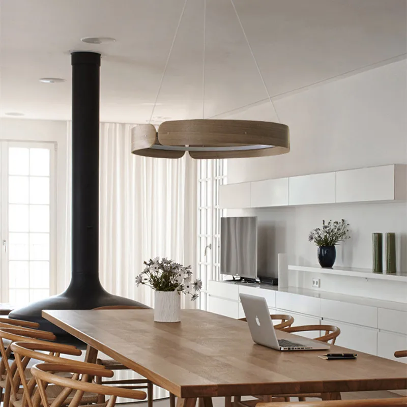 Современный Лофт украшения деревянный ужин люстра творческая гостиная Бар