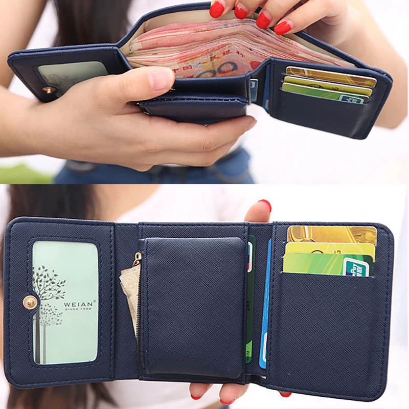 

SHUYI Wallet Short Coin Purse Crown PU Wallets 2021 Fashion ID Card Holder Small Ladies Wallet Female Hasp Mini Clutch For Girl