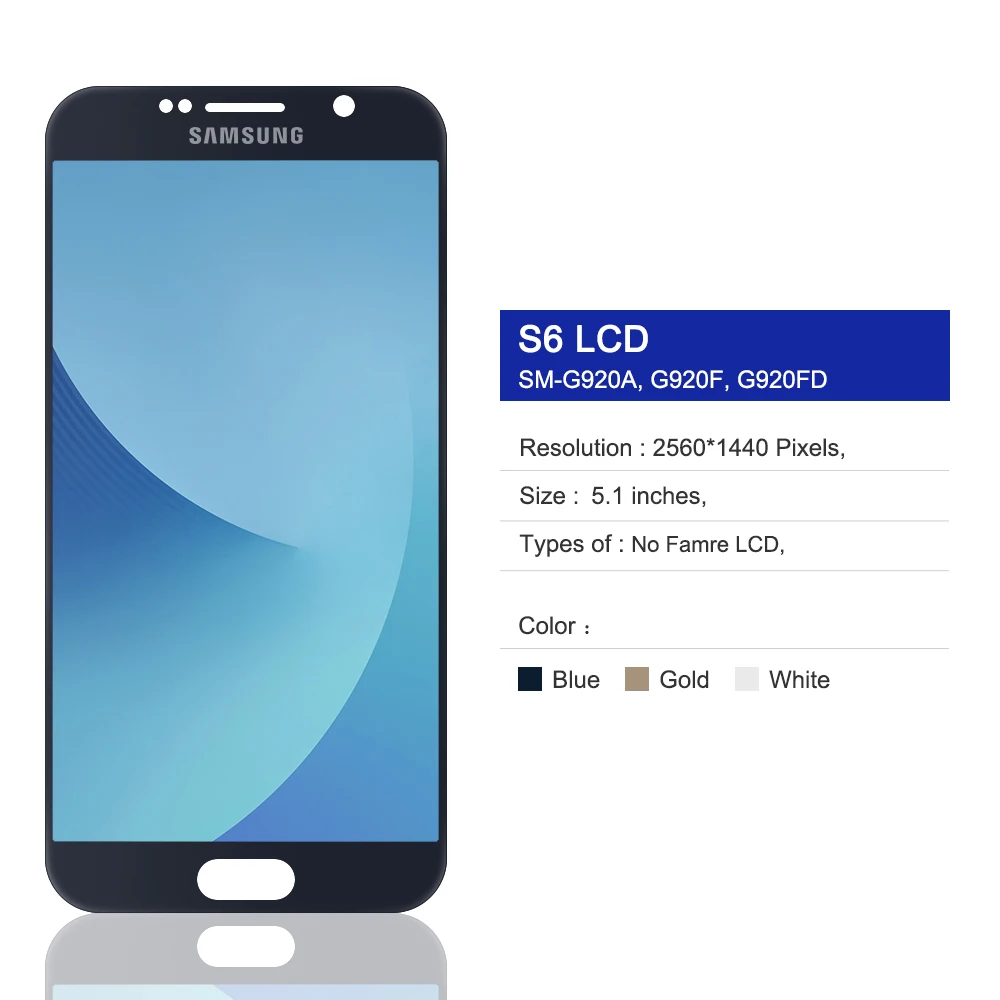 ЖК дисплей G920 для SAMSUNG GALAXY S6 с сенсорным экраном и дигитайзером в сборе Samsung SM G920F