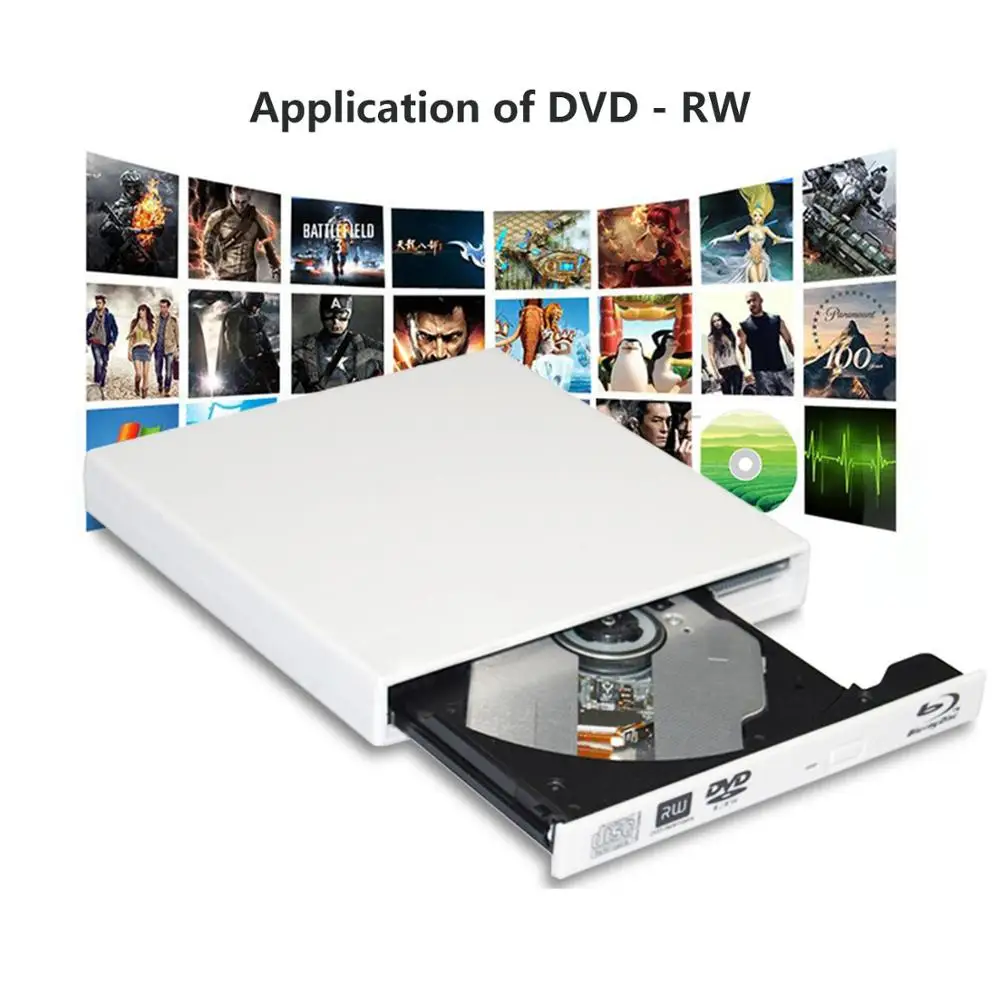 Внешний BluRay DVD привод горелки USB2.0 файлы для CD/DVD +/ RW Блю Рей проигрыватель Mac MacBook Pro