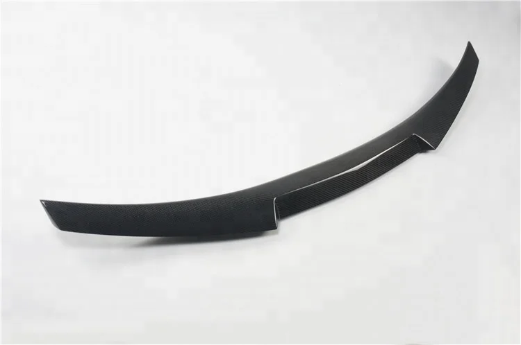 M4 Стиль Настоящее углеродное волокно спойлер на задний багажник крыло крышка