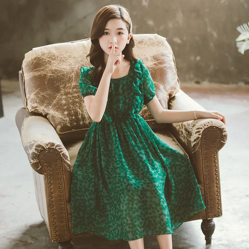 Платье для девочек шифоновое Сетчатое с цветочным принтом на возраст 3 4 5 6 7 8 9 10 11