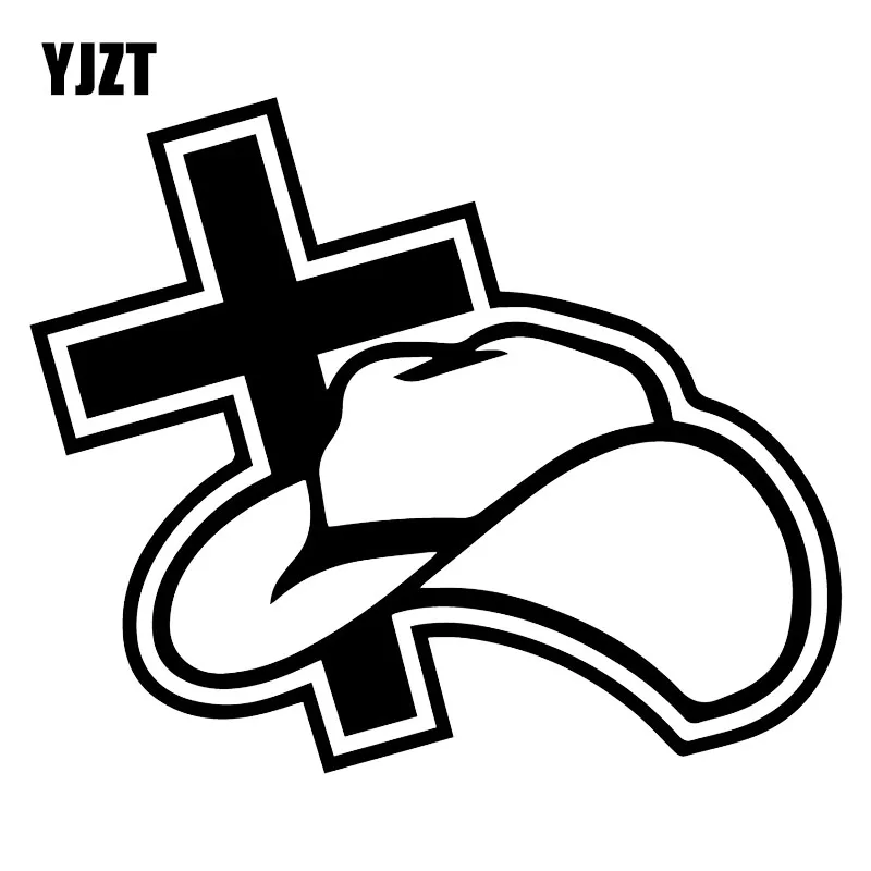 

YJZT 16.8X14CM Christian Cowboy Trunk Bumper Decoration Car Sticker Accessories C25-0726