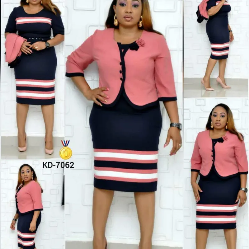 Африканские платья для женщин комплект из 2 предметов Дашики в полоску пинт мама