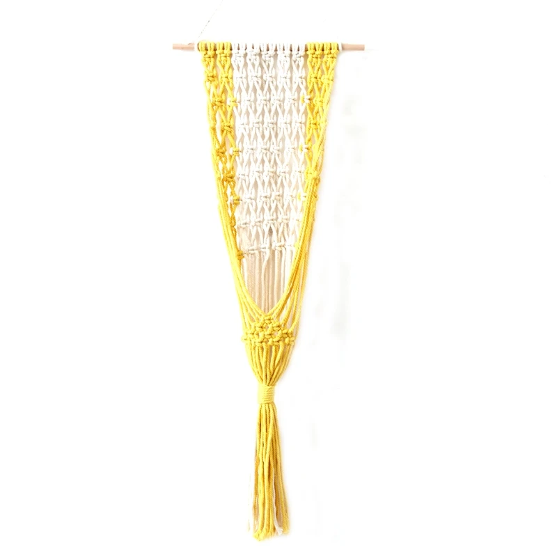 

Скандинавская подвесная Гобеленовая корзина для цветов ручной работы, настенное украшение с кисточкой макраме, богемное украшение для дом...