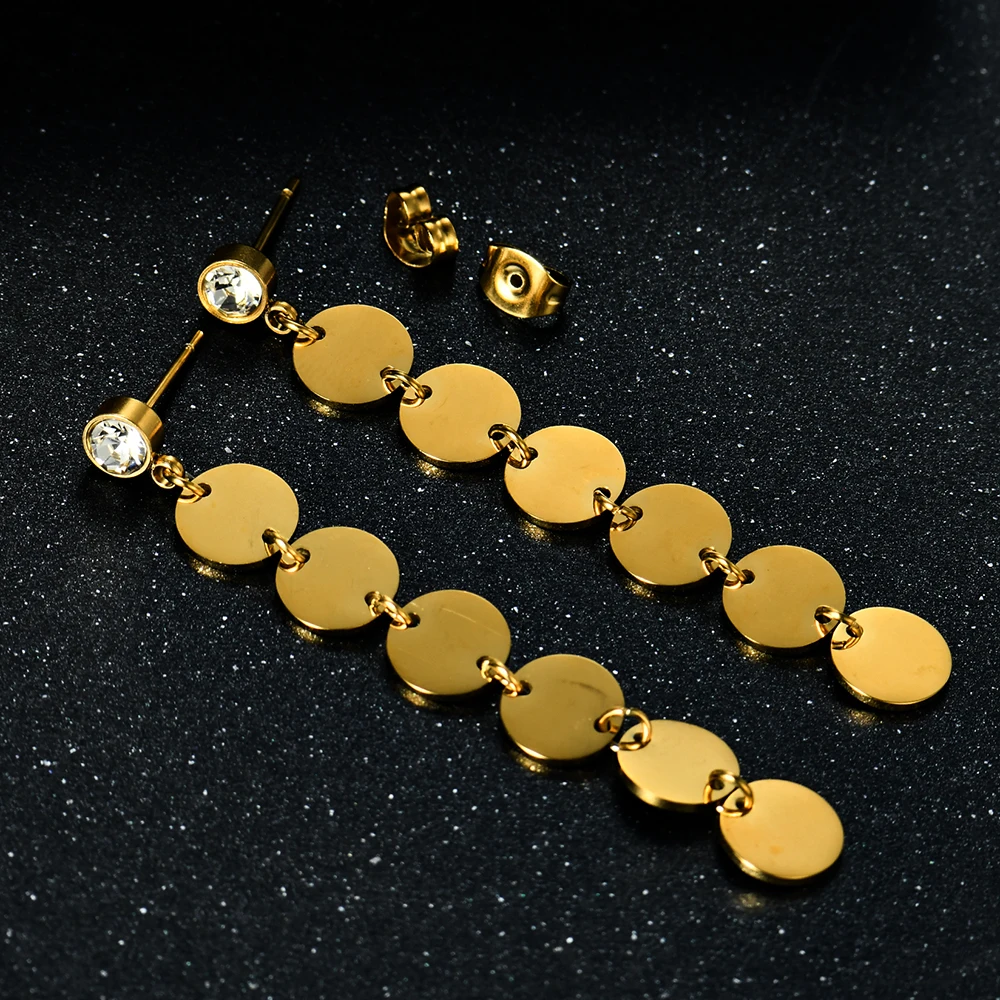 Круглые серьги с кисточкой сердцем длинная цепочка золотые Висячие для девочек