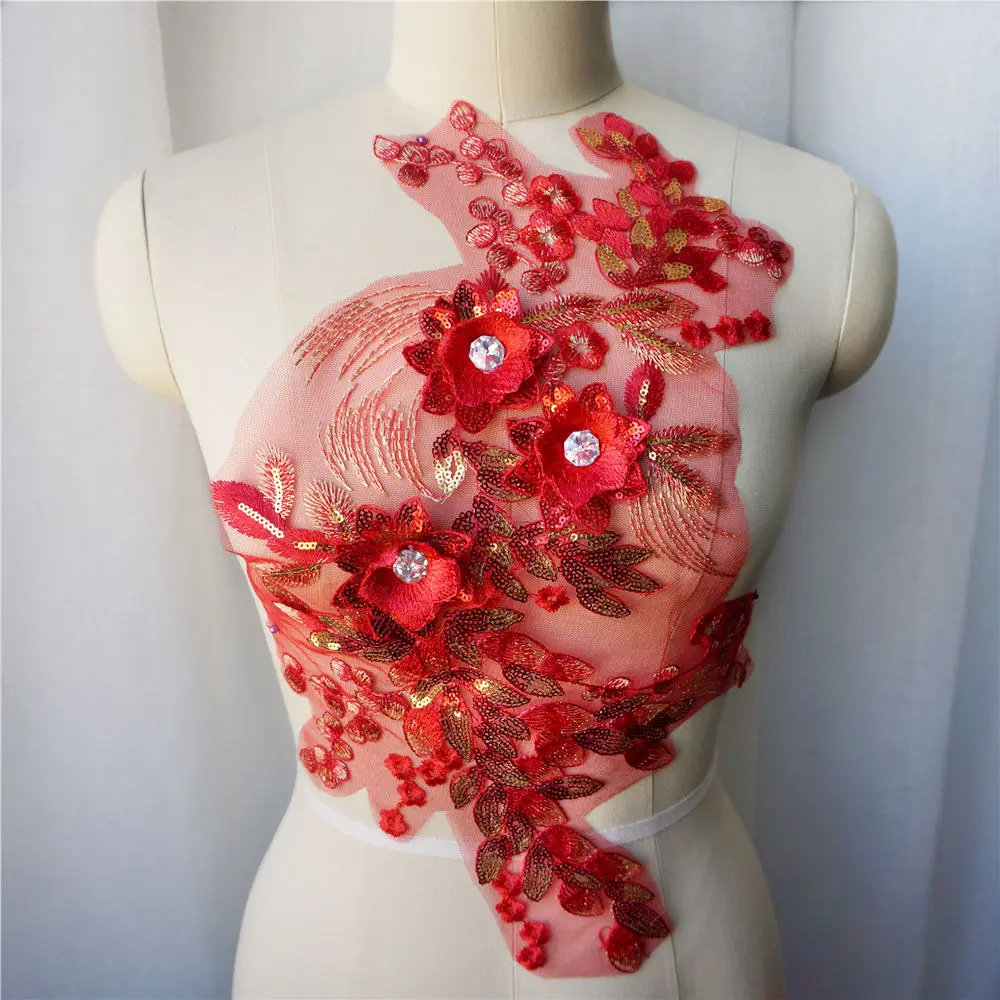 Синее 3D цветочное кружевное платье с серебристыми пайетками вышитое аппликацией