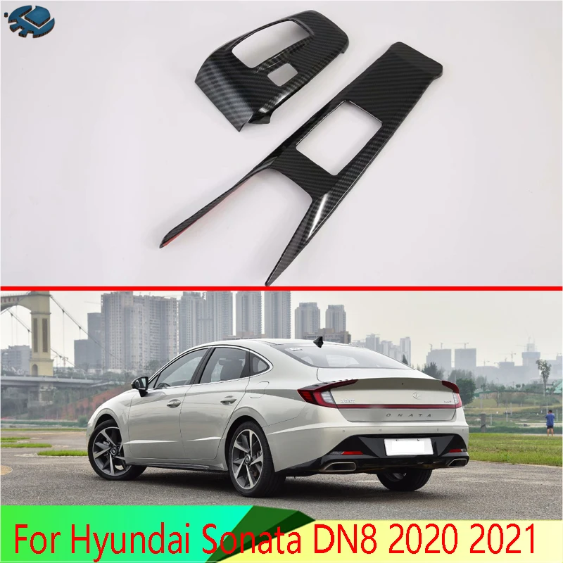 

Для Hyundai Sonata DN8 2020 2021 стильная панель переключения передач из углеродного волокна Крышка центральной консоли отделка рамка стикер для стайл...
