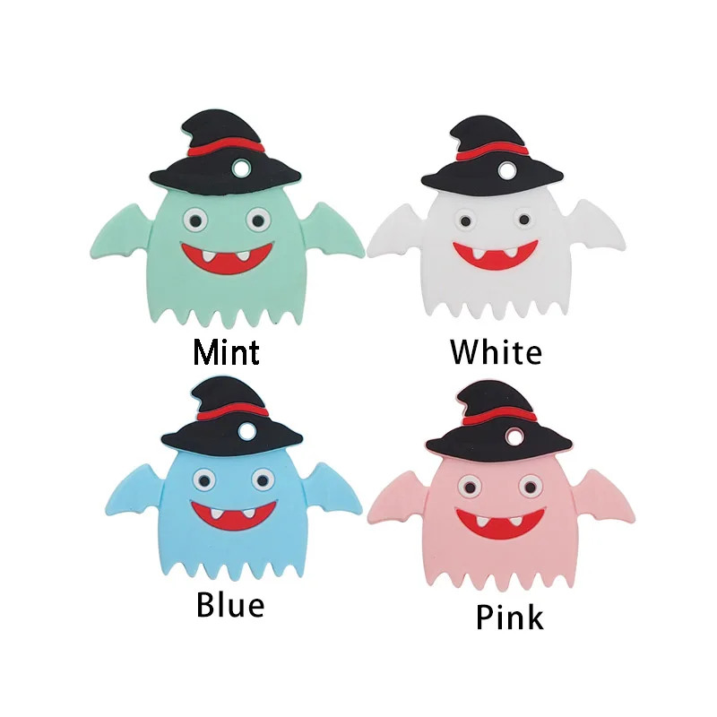 Ченкай 10 штук безопасные для детского питания силиконовые прорезыватели в виде призрака на Хэллоуин.