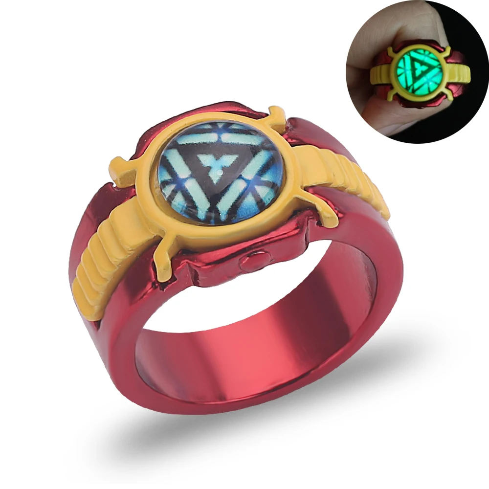 

Marvel Superhero Luminous Ring Jewelry for men Vintage Iron Man Ring Wedding Rings for men Party Gift