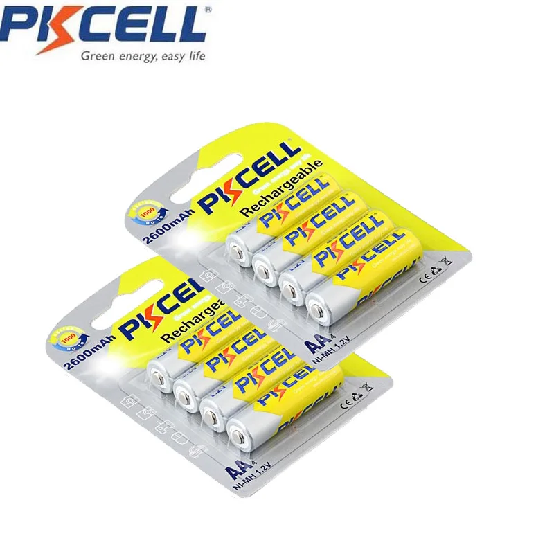 Аккумуляторные батарейки PKCELL NiMH AA 2600 мАч 1 2 в 12 шт. 3 карты всего 8 | Электроника