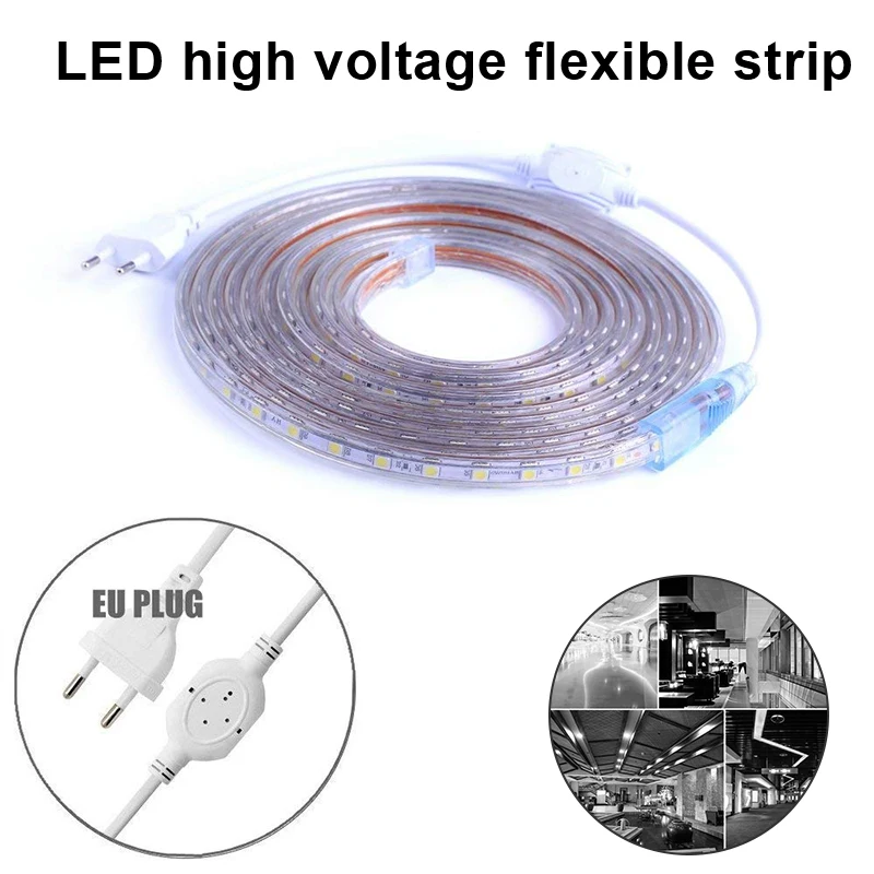 SMD 5050 EU Plug 220 В Светодиодная лента светодиодный светильник вечерние лампы для