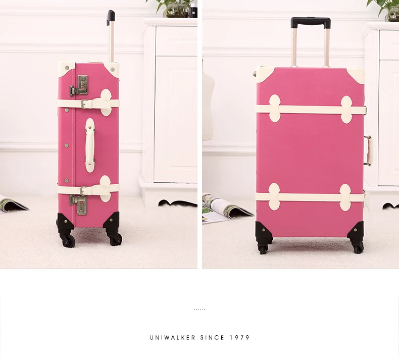 UNIWALKER 1" 20" 2" 24" 2" Винтажный чемодан для путешествий, устойчивый к царапинам багаж на колесиках, сумки 20 для переноски багажа