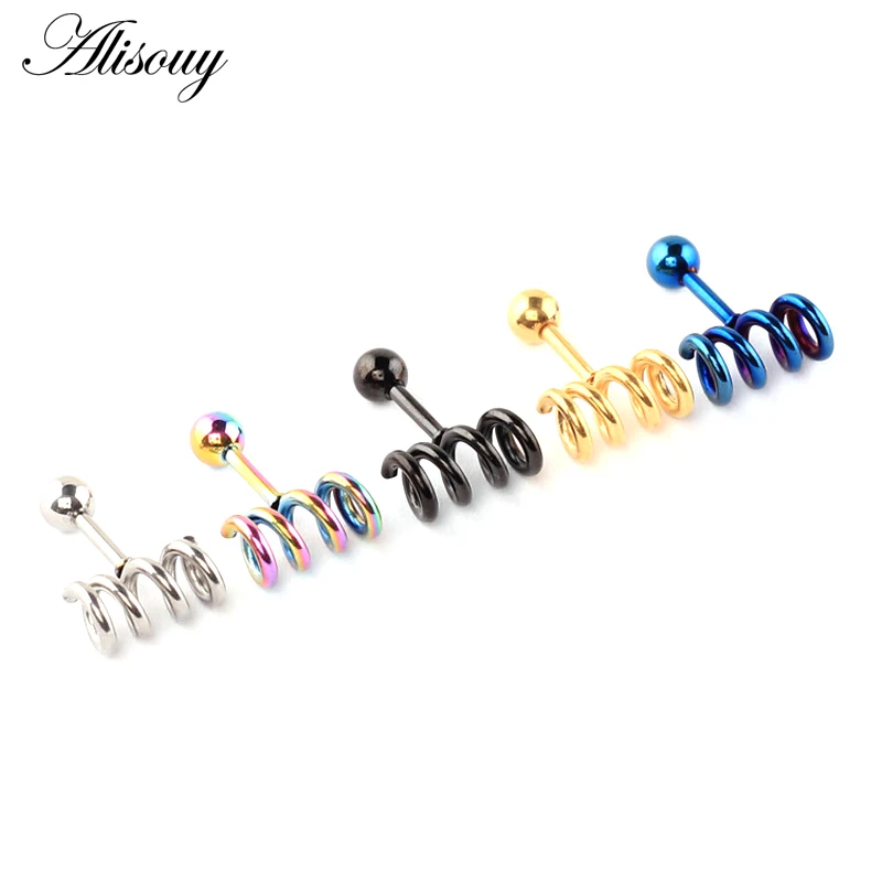 Серьги-гвоздики в стиле панк мужские из титановой стали с винтом 2 шт. | Украшения