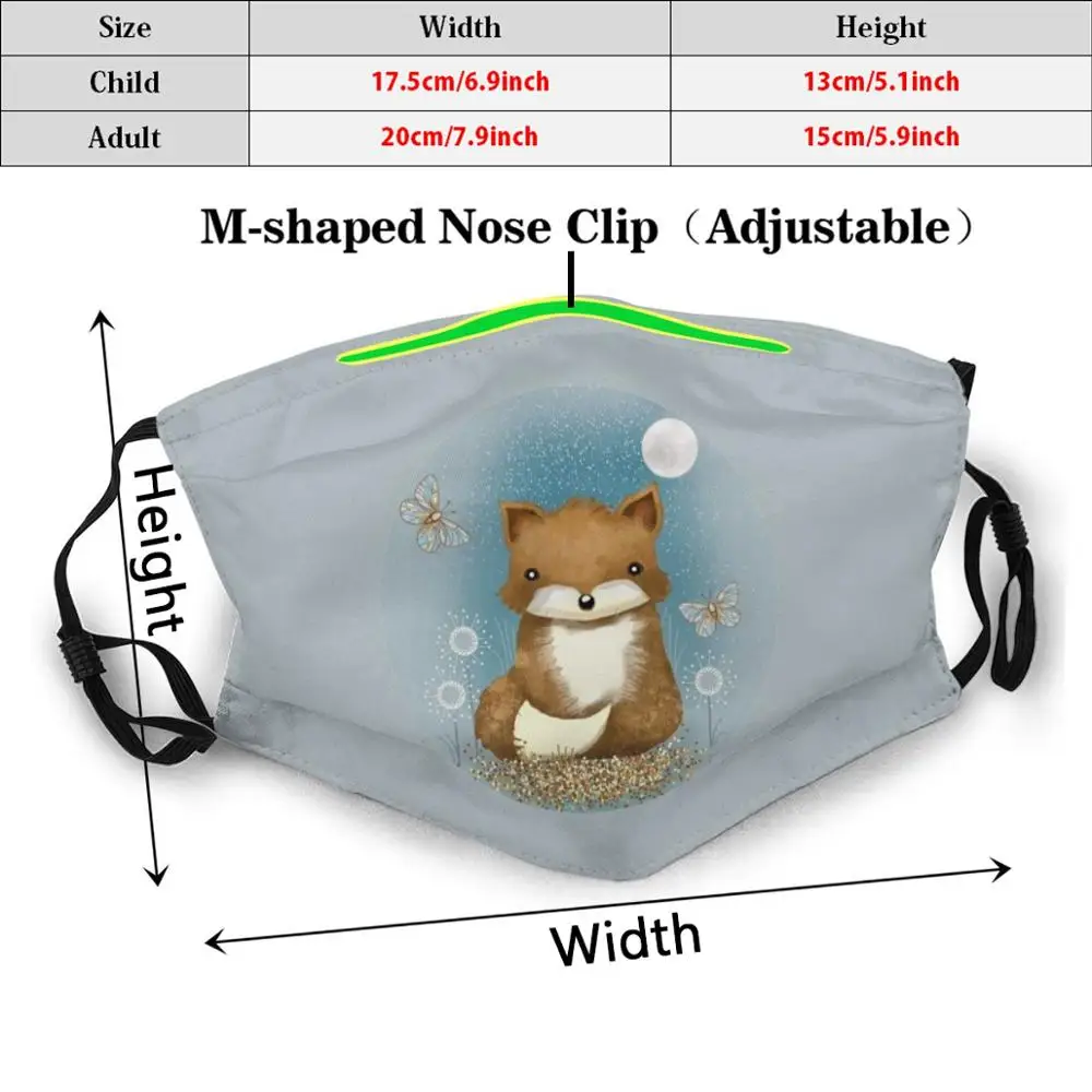 Моющаяся Пылезащитная маска для рта с принтом лисы лиса животное малышей милые