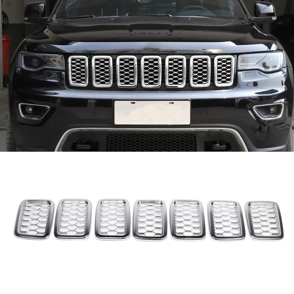 Передняя решетка украшения накладка отделка наклейка для Jeep Grand Cherokee 2017 2018 2019 2020