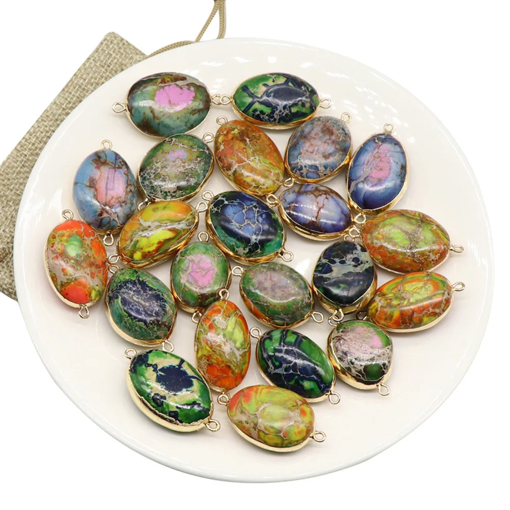 

Emperor Stone Natural Stone Irregular Pendant Gilt Bound Double Ear Pendant DIY Handmade Necklace Bracelet Jewelry Accessories