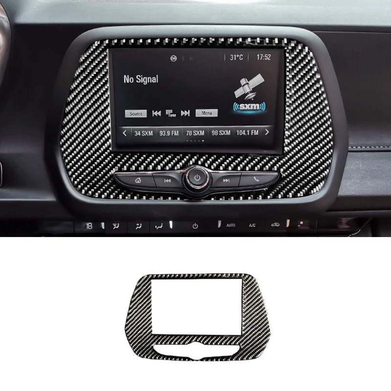 1pcs Накладка на панель gps-навигации из настоящего углеродного волокна для Chevrolet Camaro-, защитные аксессуары для интерьера, новинка - Название цвета: 1pcs