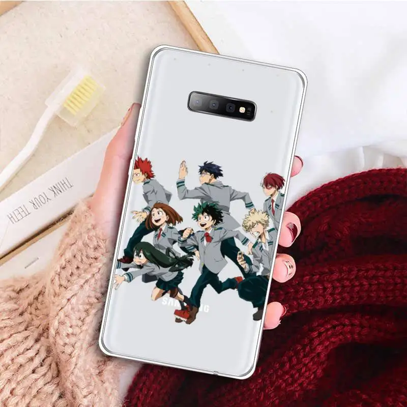 

My hero academia anime Phone Case Transparent for samsung A 21s 71 S 8 9 20 note 10 20 ultra plus