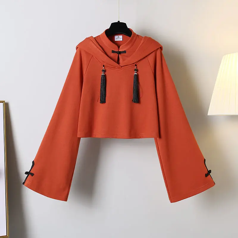 Women's Spring New Style Chinese Style Suit Sweatshirt + Long Skirt Two-piece Suit Hoodies Causal Ladies Clothing