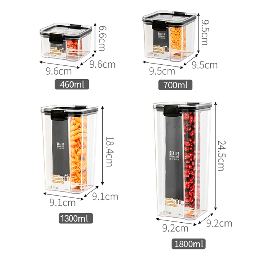 

Kitchen Transparent Sealed Cans Grains Storage Box Refrigerator Dry Goods Storage Containers