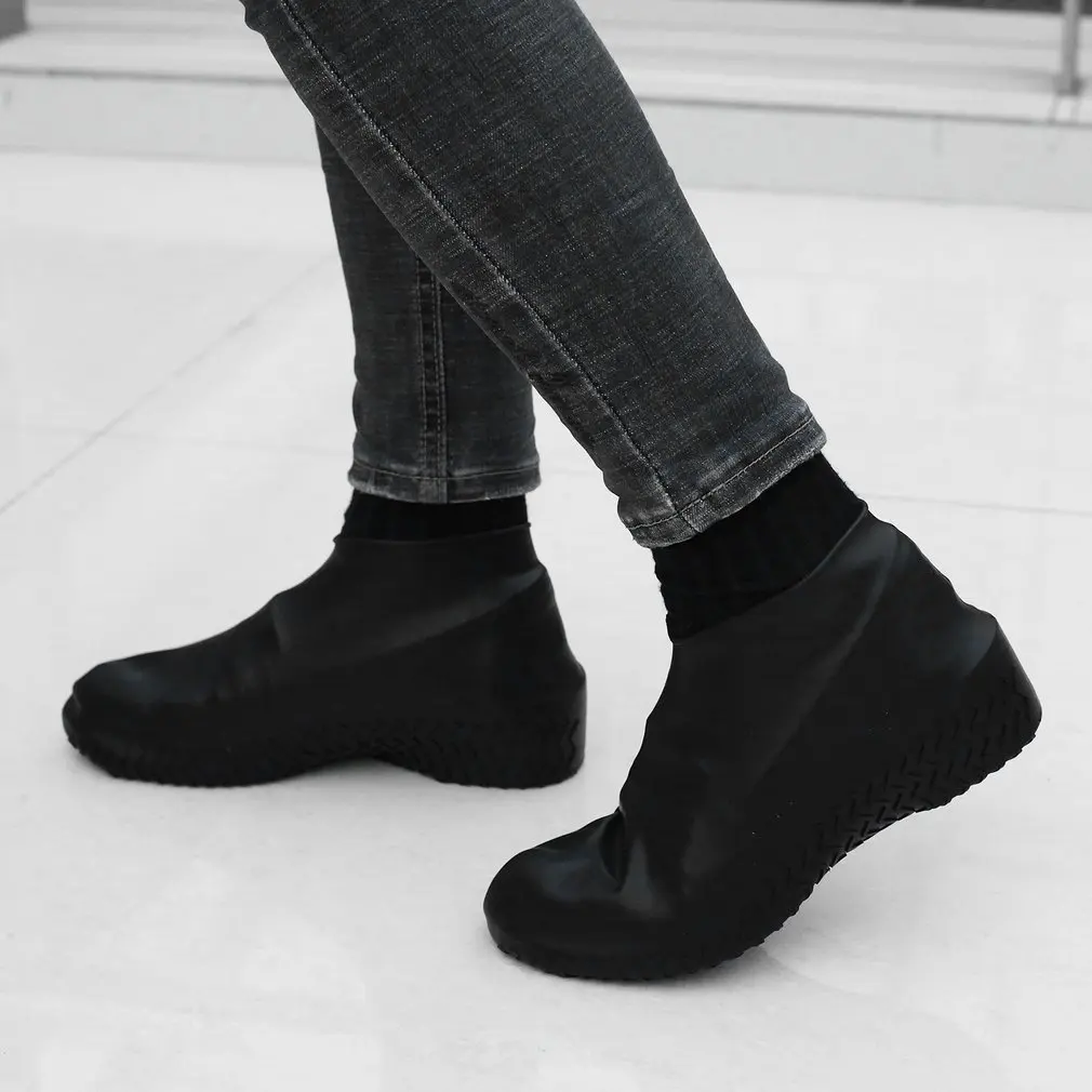 1 Pair Reusable Latex Waterproof Rain Shoes Covers Slip-resistant Rubber Boot Overshoes Accessories | Дом и сад