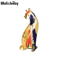 wulibaby new style enamel lepoard animal brooches for women party casual office brooch pins gifts