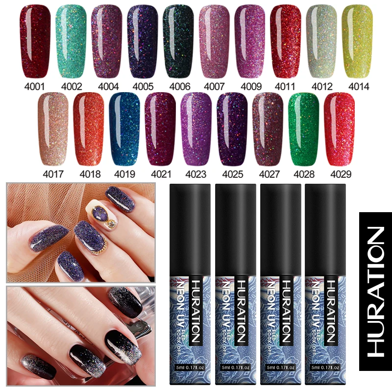 Huration новый цвет блестящий неоновый Гель-лак для ногтей УФ-Гель-лак Красный