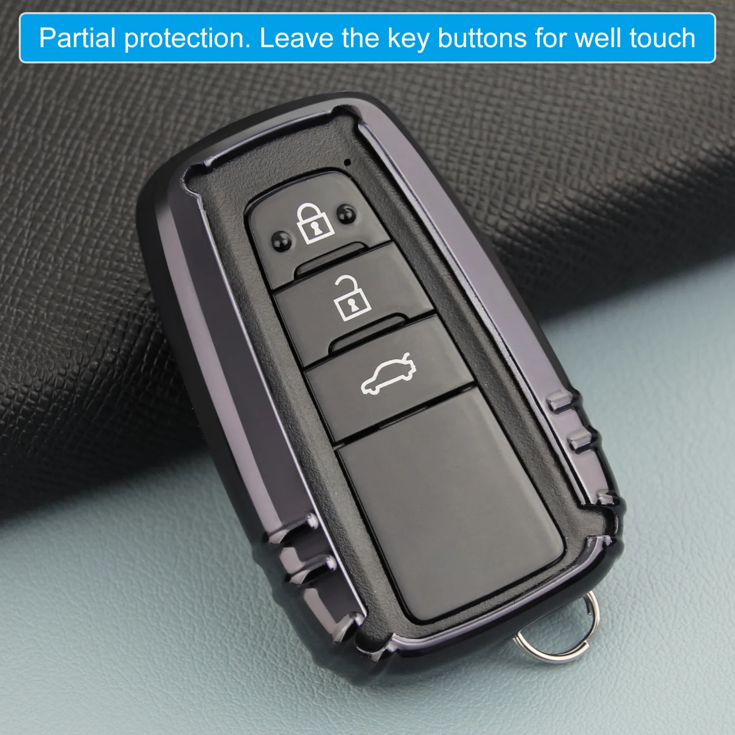 Черный чехол для автомобильного смарт-ключа держатель Fob Toyota Camry C-HR Prius Avalon RAV4 Corolla