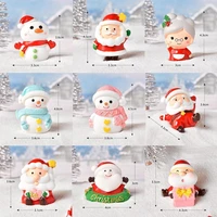 christmas resin micro landscape miniature ornaments decoration house snowman santa accessories crafts claus home a0r0