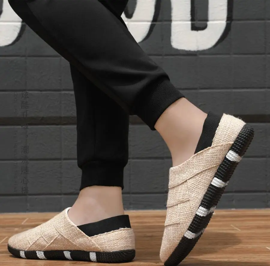 2019 Мужская Летняя Повседневная парусиновая обувь в рыбацком стиле chaussure homme