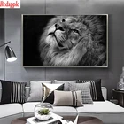 Алмазная мозаика черно-белого цвета с изображением животных, вышивка крестиком со львом, квадратный Декор для дома