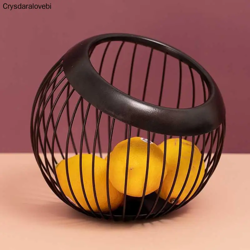 

Nordic Metal Hollow Black Drain Basket Fruit Basket Creative Modern Living Room Snack Tray Household Desktop Fruit Dish Storage