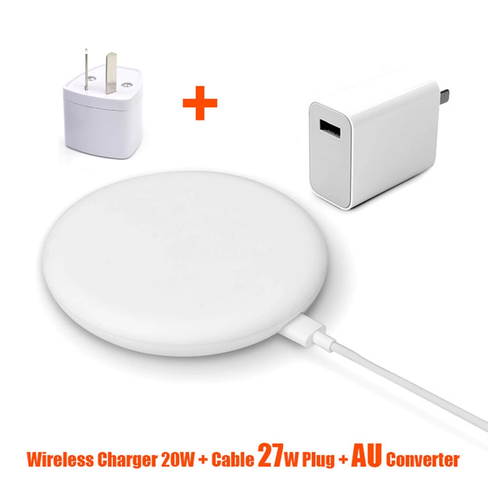 AU adapter Xiaomi набор беспроводных зарядных устройств 20 Вт быстрая Беспроводная зарядка от вспышки/независимый бесшумный вентилятор/со стандартом зарядки Qi - Цвет: AU adapter