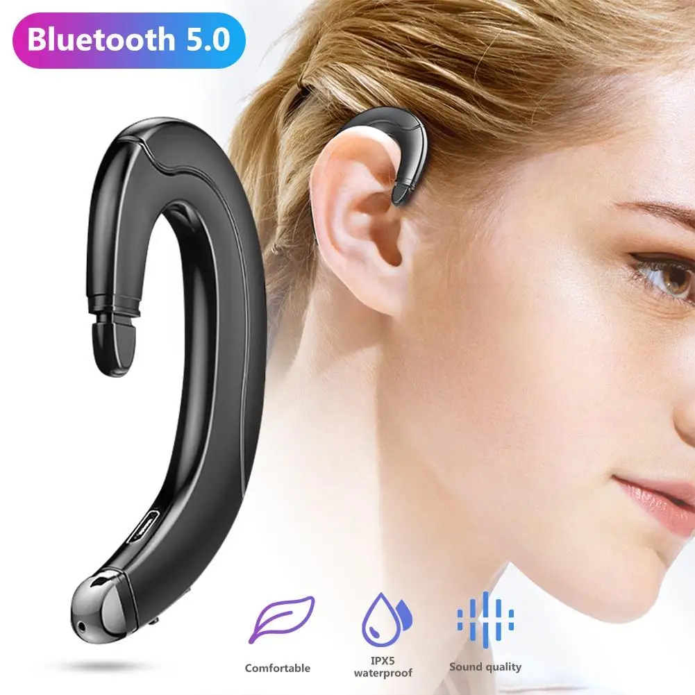 

TWS Bone Conduction Ear-hook Wireless Headphones With Microphone Bluetooth Earphone headsets For iPhone Huawei