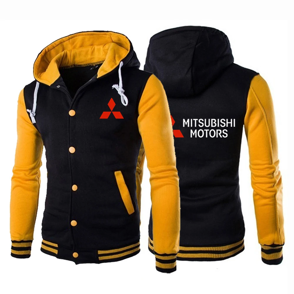 

2021 New Autumn Men Mitsubishi Motors Car Logo Designer Hoodie Jackets Baseball Uniform Coat Sport Cotton Sweatshirt