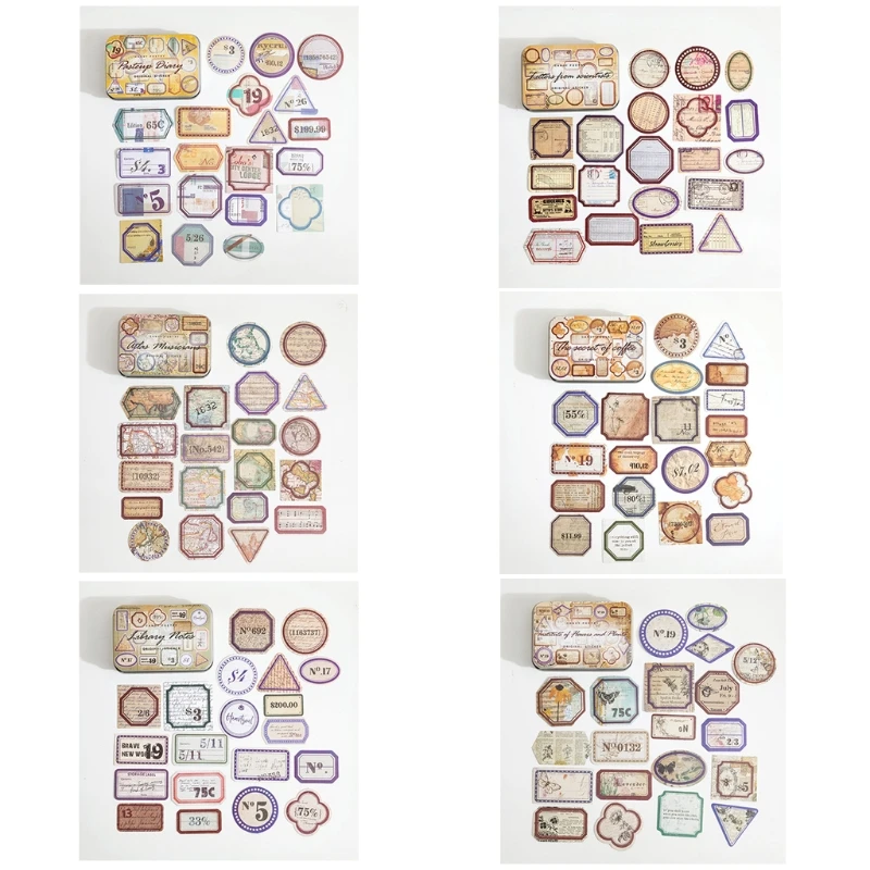 

40 листов/упаковка, декоративные наклейки в стиле ретро