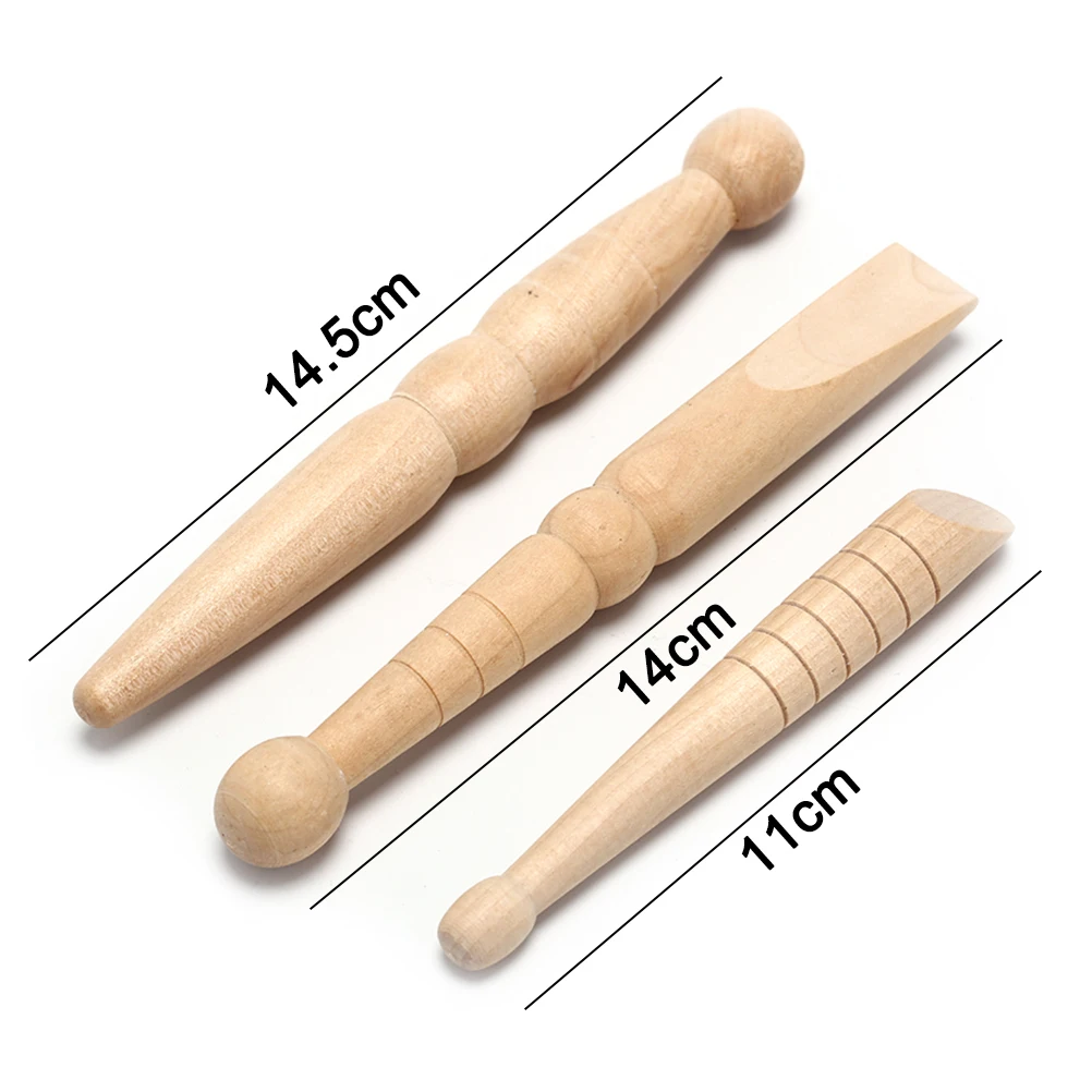 

3PCS Wooden Foot Body Massage Stick Acupuncture Foot Reflexology Massager Relieve Muscle Soreness Relaxing Tool
