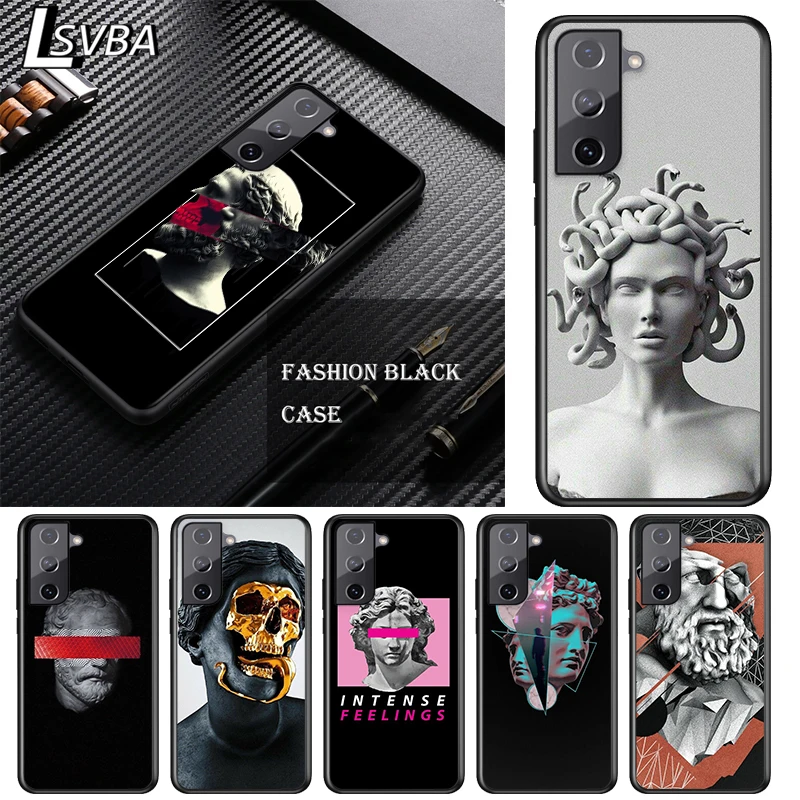 

Statue Abstract Art David Medusa For Samsung Galaxy S21 S10 S10E S9 S8 S7 Note 20 10 9 8 Ultra 5G Plus Edge Pro Black Phone Case