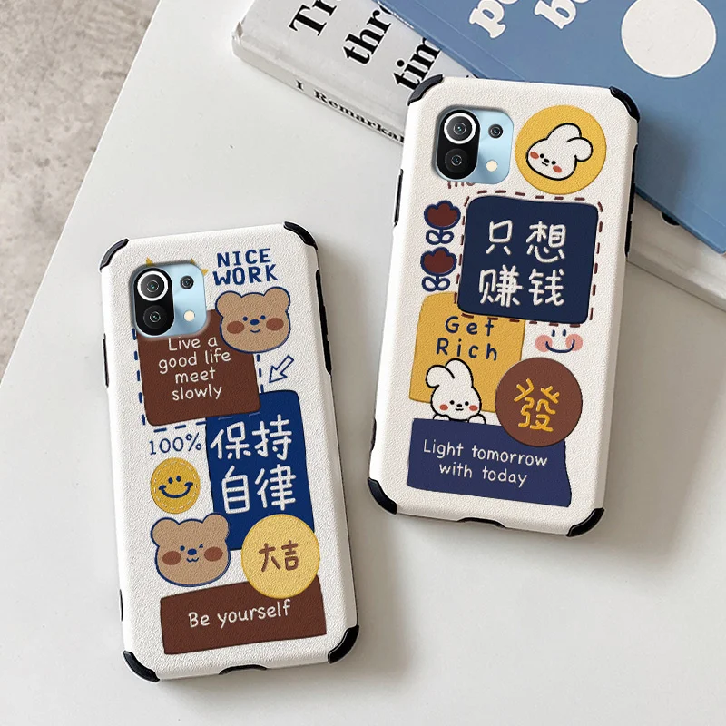 

Rich Bunny Phone Case For Xiaomi Mi 11 11lite 11Ultra 11i 10T 10TPro 10TLite 10 10S lite Pro Poco F2 X2 F3 pro Lambskin Cover