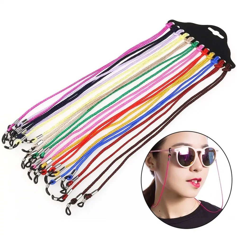 12pcs/Lot Multicolor Black Nylon Glasses String Cord Holder Sunglasses for Tavel Eyeglasses Lanyard Neck Rope Strap