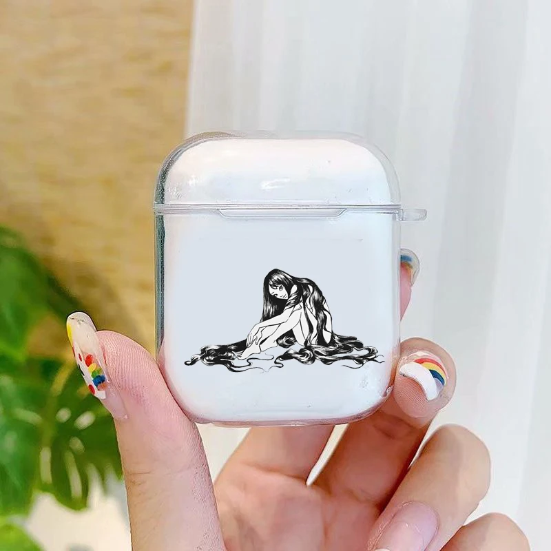 Junji Ito коллекция тройники ужас прозрачный мягкий силикон для AirPod 1 2 Чехлы Airpods