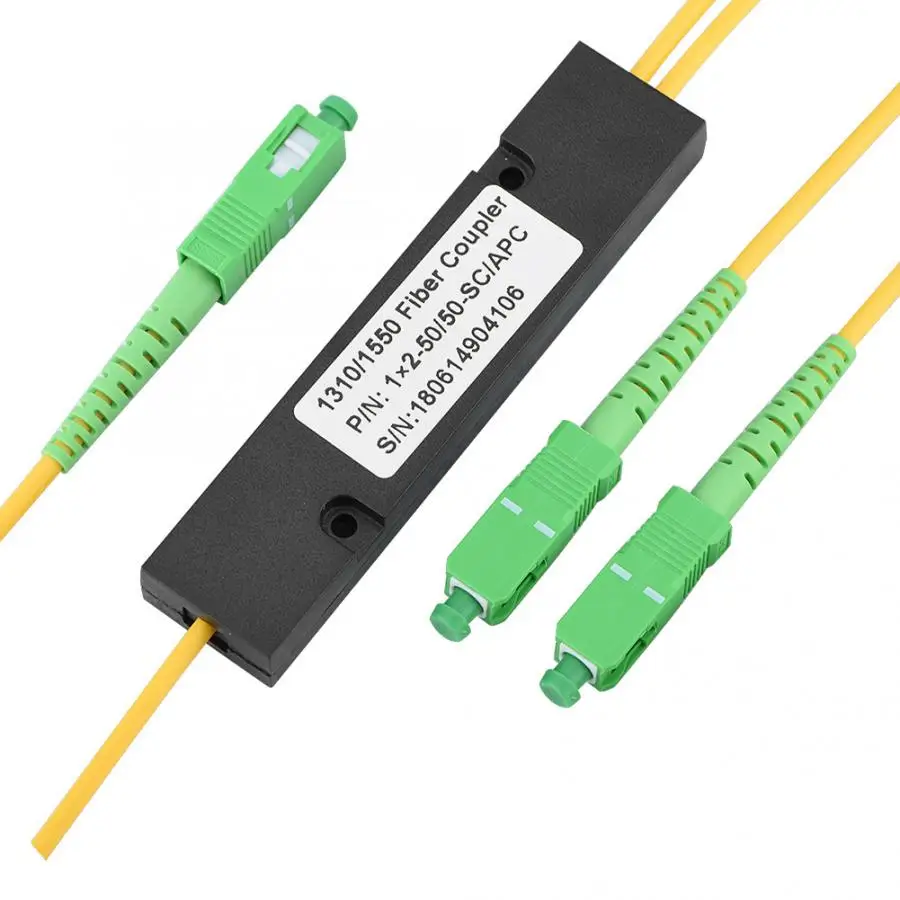 PLC Splitter SC APC 1X2 PLC Singlemode Fiber Optical Splitter SC/APC PCL Splitter Computer Cable Sleeve