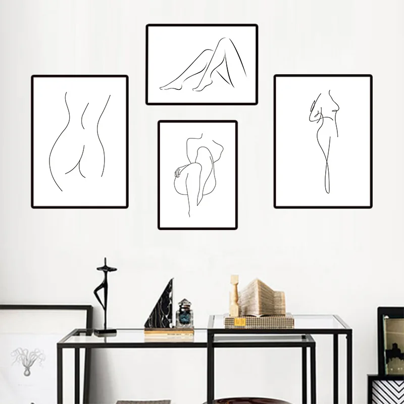 

Abstract Poster Nordic Static woman Canvas Print Wall Art Painting Room Decoration Background wall interior paintings